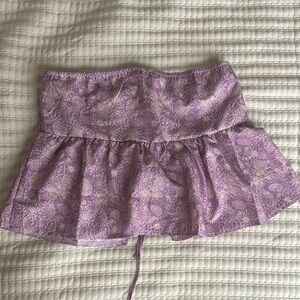 Floral Purple strapless top